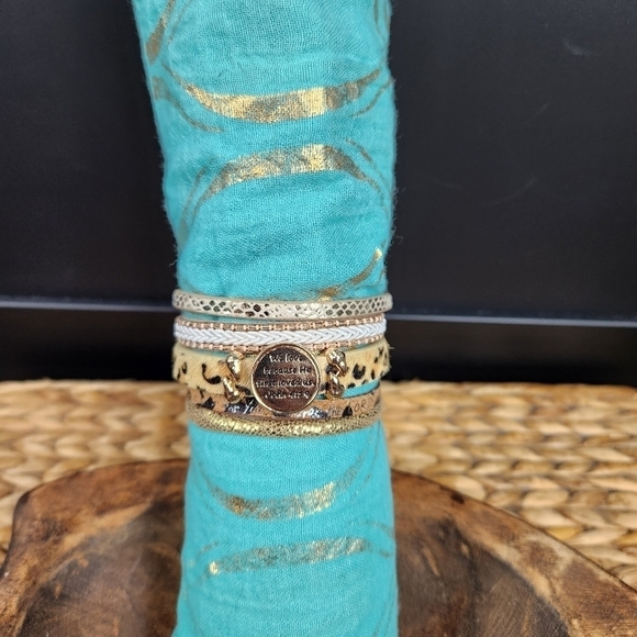 Multiple Strand Christian Goldtone Magnetic Closure Bracelet - Picture 1 of 7